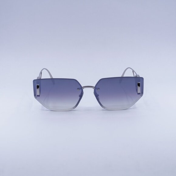 Dior 30MONTAIGNE B3U F0A6 Sunglasses Shiny Palladium Cat Eye Frame, Smoke Lenses - Picture 2 of 11